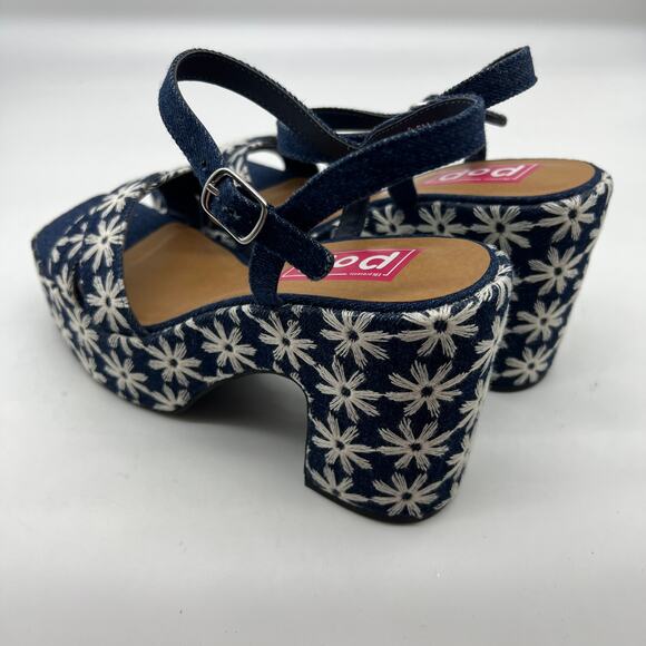 Pop Womens Grandiose Heeled Sandals Blue White Size 8.5M - Picture 6 of 10